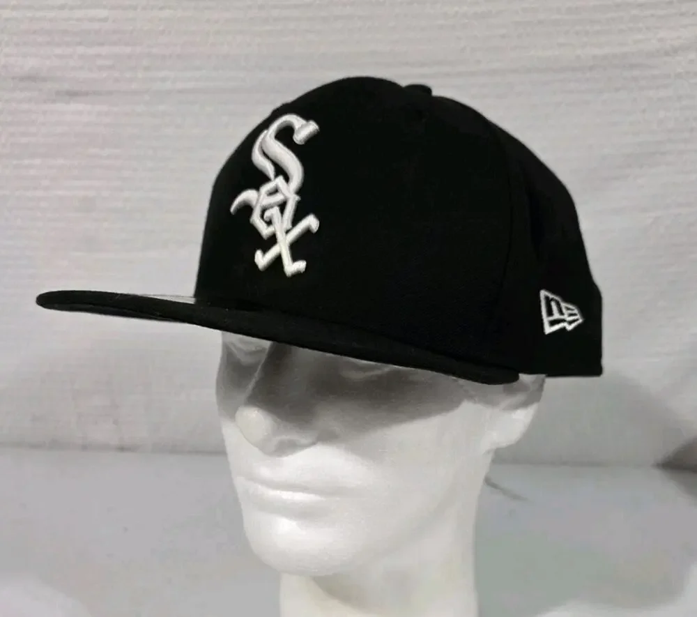 New Era 59Fifty Unisex Cap MLB Chicago White Sox Black Hat Cap Size 8